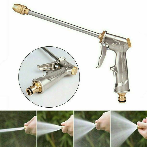 High Pressure Water Spray Gun Metal Brass Nozzle Car Garden Lawn Wash Hose Pipe 